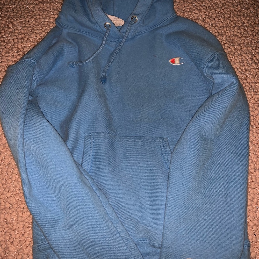 Reverse weave champion hoodie blue